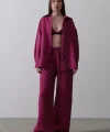 Jakarlı 3lü Takım - Mor