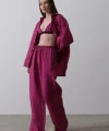Jakarlı 3lü Takım - Mor