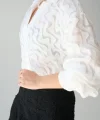 Jakarlı Gömlek - Ekru