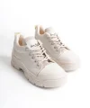JANE Bağcıklı Ortopedik Taban Kadın Sneaker Spor Ayakkabı  CKT - Krem