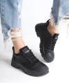 JANE Bağcıklı Ortopedik Taban Kadın Sneaker Spor Ayakkabı  CST - Siyah