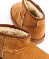 JOLIE Bağcıksız Düz Taban İçi Kürklü Kısa Süet Kadın Bot  STT - Taba