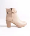 JULY Fermuarlı Ortopedik Taban Topuklu Kadın Bot CTT - Ten