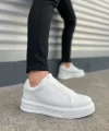 JY007 Alba Bağcıksız Cilt Erkek Günlük Sneaker Ayakkabı CBT Beyaz