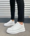 JY007 Alba Bağcıksız Cilt Erkek Günlük Sneaker Ayakkabı CBT Beyaz