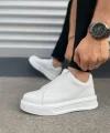 JY007 Alba Bağcıksız Cilt Erkek Günlük Sneaker Ayakkabı CBT Beyaz