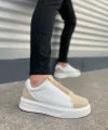 JY007 Alba Bağcıksız Süet Cilt Erkek Günlük Sneaker Ayakkabı SCBT Bej/Beyaz
