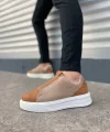 JY007 Alba Bağcıksız Süet Erkek Günlük Sneaker Ayakkabı SBT Taba/Vizon