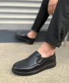 JY0410 Classique Bağcıksız Cilt Erkek Günlük Klasik Ayakkabı CST - Siyah