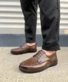 JY0510 Clasica Bağcıklı Cilt Erkek Günlük Klasik Ayakkabı CST - Kahverengi