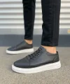 JY0535 Prime Bağcıklı Cilt Erkek Günlük Sneaker Ayakkabı CBT - Siyah