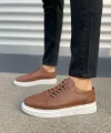 JY0535 Prime Bağcıklı Cilt Erkek Günlük Sneaker Ayakkabı CBT - Taba