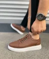JY0535 Prime Bağcıklı Cilt Erkek Günlük Sneaker Ayakkabı CBT - Taba