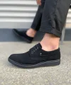 JY0610 Clasico Bağcıklı Süet Erkek Günlük Klasik Ayakkabı SST - Siyah