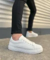 JY122 Mode Bağcıklı Cilt Erkek Günlük Sneaker Ayakkabı CBT - Beyaz