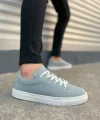 JY122 Mode Bağcıklı Süet Erkek Günlük Sneaker Ayakkabı SBT - Mavi
