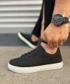 JY122 Mode Bağcıklı Süet Erkek Günlük Sneaker Ayakkabı SBT - Siyah