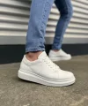 JY151 Boost Bağcıklı Cilt Erkek Günlük Sneaker Ayakkabı CBT - Beyaz