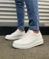 JY151 Boost Bağcıklı Cilt Erkek Günlük Sneaker Ayakkabı CBT - Beyaz