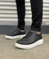 JY151 Boost Bağcıklı Cilt Erkek Günlük Sneaker Ayakkabı CBT - Siyah