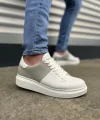 JY151 Boost Bağcıklı Cilt Süet Erkek Günlük Sneaker Ayakkabı CSBT - Beyaz/Gri