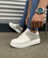 JY151 Boost Bağcıklı Cilt Süet Erkek Günlük Sneaker Ayakkabı CSBT - Beyaz/Gri