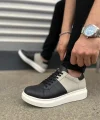 JY151 Boost Bağcıklı Cilt Süet Erkek Günlük Sneaker Ayakkabı CSBT - Siyah/Gri