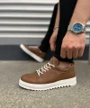 JY152 Cool Bağcıklı Cilt Erkek Günlük Spor Klasik Ayakkabı CBT - Taba