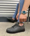 JY152 Cool Bağcıklı Cilt Erkek Günlük Spor Klasik Ayakkabı CST - Füme