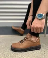 JY152 Cool Bağcıklı Cilt Erkek Günlük Spor Klasik Ayakkabı CST - Taba