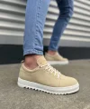 JY152 Cool Bağcıklı Süet Erkek Günlük Spor Klasik Ayakkabı SBT - Krem