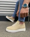 JY152 Cool Bağcıklı Süet Erkek Günlük Spor Klasik Ayakkabı SBT - Krem