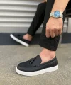 JY153 Bloom Bağcıksız Püsküllü Cilt Erkek Günlük Spor Klasik Ayakkabı CBT - Siyah