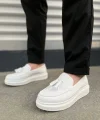 JY154 Blaze Bağcıksız Püsküllü Cilt Erkek Günlük Spor Klasik Ayakkabı CBT - Beyaz