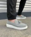 JY154 Blaze Bağcıksız Püsküllü Süet Erkek Günlük Spor Klasik Ayakkabı SBT - Gri
