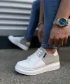 JY155 Warrior Bağcıklı ve Fermuarlı Cilt Süet Erkek Günlük Sneaker Ayakkabı CSBT - Beyaz/Gri