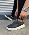 JY161 Hippo Bağcıksız Cilt Erkek Günlük Sneaker Ayakkabı CBT - Siyah