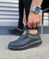 JY161 Hippo Bağcıksız Cilt Erkek Günlük Sneaker Ayakkabı CST - Siyah