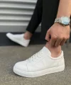 JY165 Elite Bağcıklı Cilt Erkek Günlük Sneaker Ayakkabı CBT - Beyaz