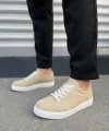 JY165 Elite Bağcıklı Süet Erkek Günlük Sneaker Ayakkabı SBT - Krem