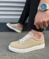 JY165 Elite Bağcıklı Süet Erkek Günlük Sneaker Ayakkabı SBT - Krem