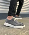 JY170 Tornado Bağcıklı Süet Erkek Günlük Spor Klasik Ayakkabı SBT - Gri