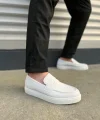 JY180 Estilo X Bağcıksız Cilt Erkek Günlük Spor Klasik Ayakkabı CBT - Beyaz