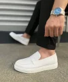 JY180 Estilo X Bağcıksız Cilt Erkek Günlük Spor Klasik Ayakkabı CBT - Beyaz