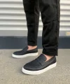 JY180 Estilo X Bağcıksız Cilt Erkek Günlük Spor Klasik Ayakkabı CBT - Siyah