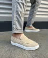 JY180 Estilo X Bağcıksız Süet Erkek Günlük Spor Klasik Ayakkabı SBT - Krem