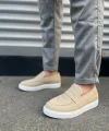 JY180 Estilo X Bağcıksız Süet Erkek Günlük Spor Klasik Ayakkabı SBT - Krem