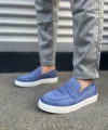 JY180 Estilo X Bağcıksız Süet Erkek Günlük Spor Klasik Ayakkabı SBT - Mavi