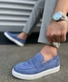 JY180 Estilo X Bağcıksız Süet Erkek Günlük Spor Klasik Ayakkabı SBT - Mavi