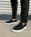 JY180 Estilo X Bağcıksız Süet Erkek Günlük Spor Klasik Ayakkabı SBT - Siyah